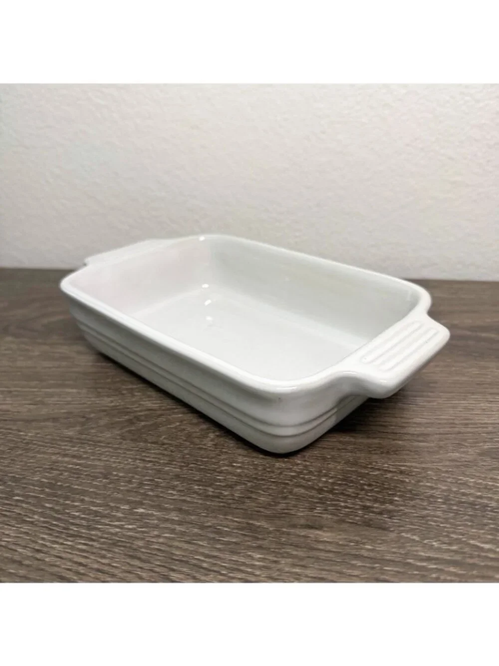 Le Creuset Stoneware Rectangle Baking Casserole Dish Pan White Small 7x5
